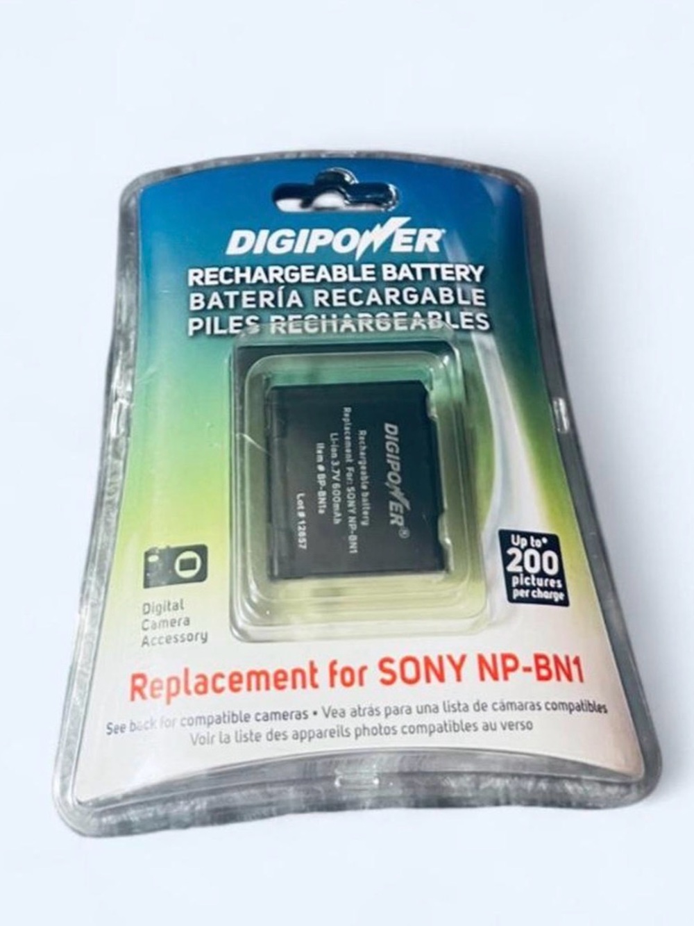 Digipower Rechargeable Replacement Battery for Sony NP-BN1 - Black